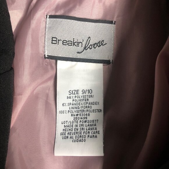 Breakin Loose Blazer Womens Size 9-10 Black Buttoned Pinstripe Jacket Office - Picture 6 of 7